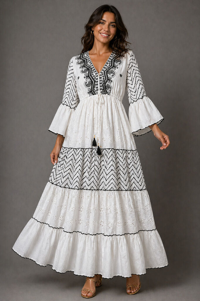 Dress Unique WHI/BLK