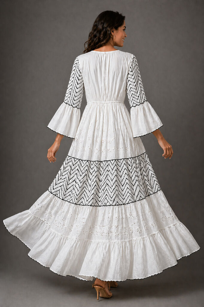 Dress Unique WHI/BLK