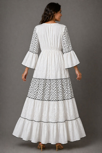 Dress Unique WHI/BLK