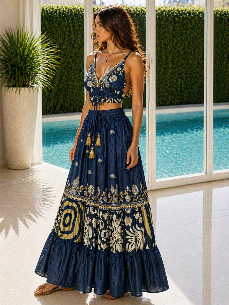 Top+Skirt Unique BLUE 4