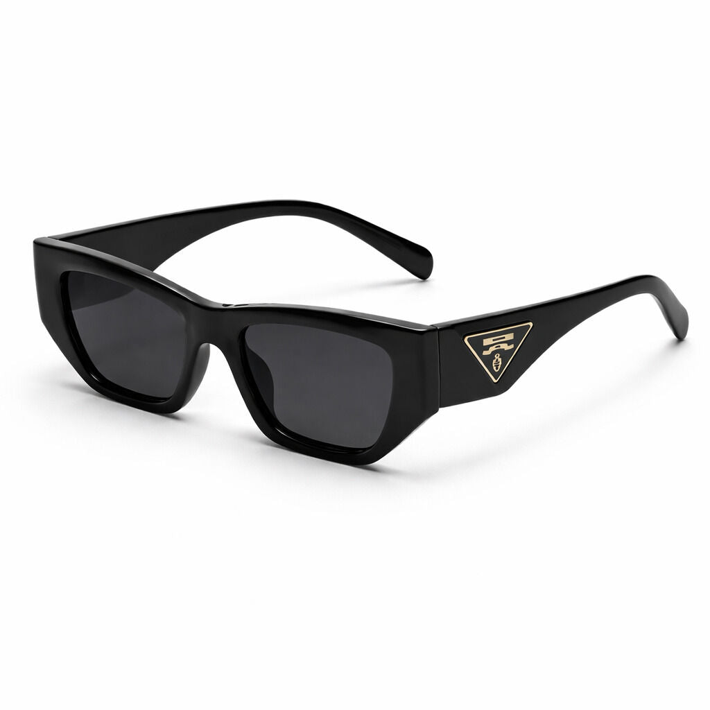 Black Rectangle Sunglasses with Sleek Frame