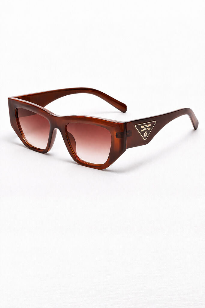Brown Tortoiseshell Rectangular Sunglasses with Gradient Lenses