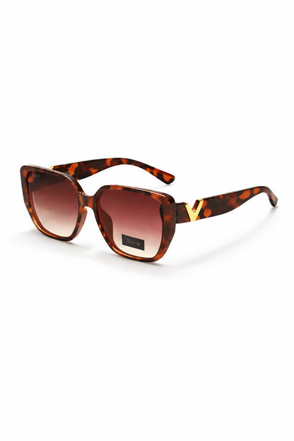 Tortoiseshell Square Sunglasses with Gradient Lenses