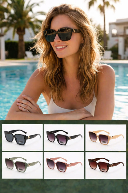 Tortoiseshell Square Sunglasses with Gradient Lenses