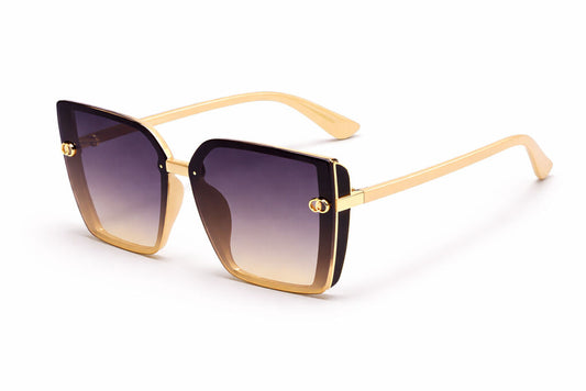 Gold-Tone Gradient Lens Oversized Sunglasses