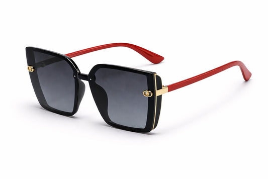 Black and Red Oversized Square Sunglasses