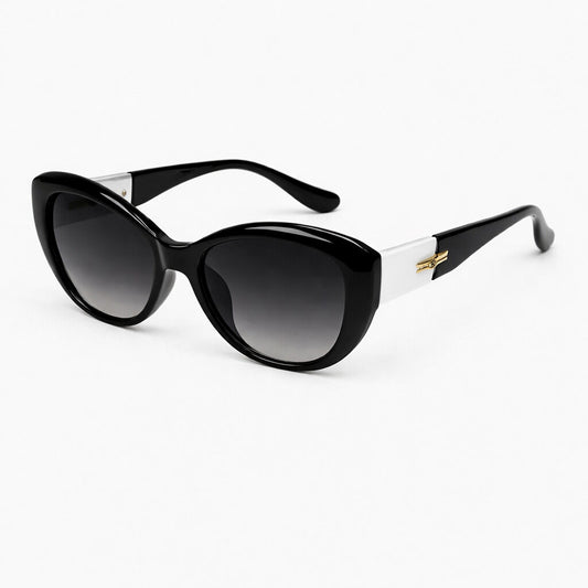 Black Glossy Acetate Cat-Eye Sunglasses