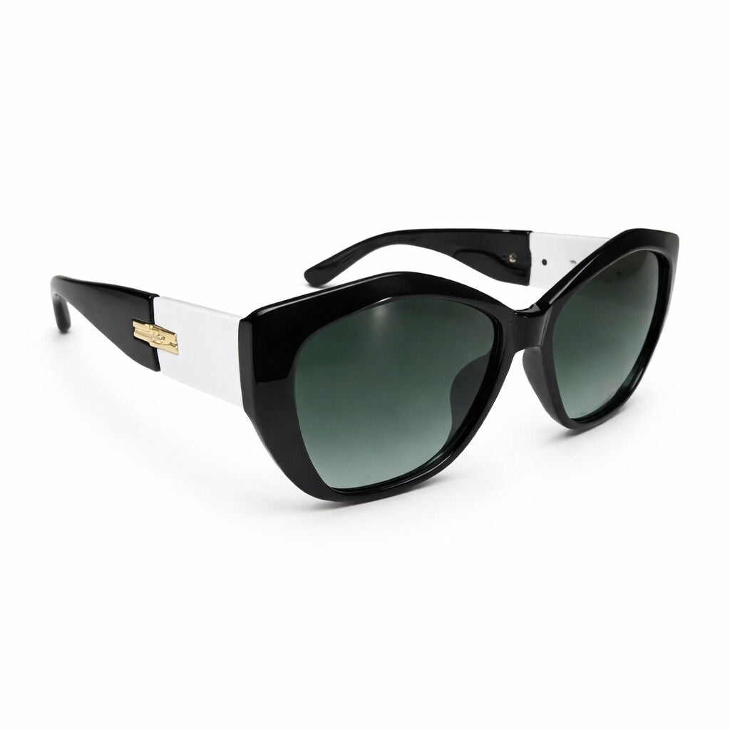 Black Oversized Sunglasses with Gold Accent