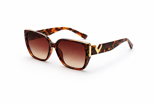 Tortoiseshell Acetate Sunglasses with Gold Accent