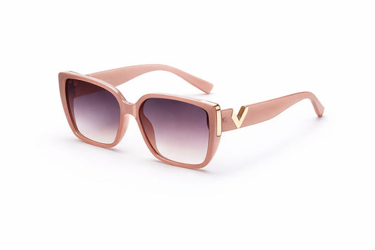 Rose Gold Square Sunglasses with Gradient Lenses