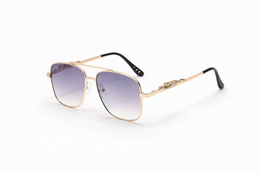 Gold-Tone Gradient Lens Aviator Sunglasses