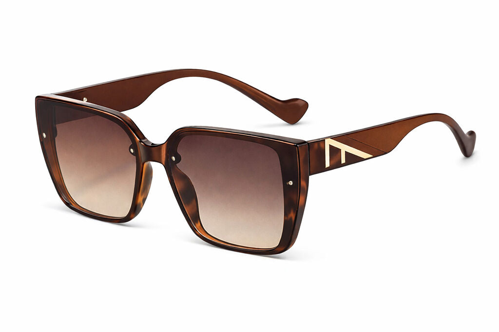 Tortoise-Shell Oversized Square Sunglasses
