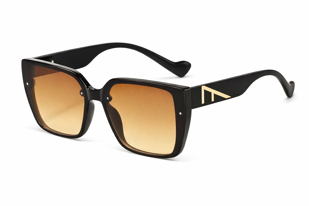 Black Square Sunglasses with Gradient Lenses