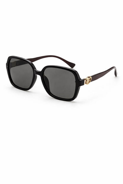 Black Square Sunglasses with Gold Detail