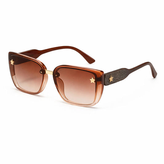Brown Gradient Star Detail Sunglasses