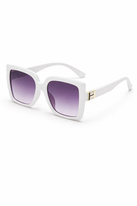 White Square Sunglasses with Gradient Lenses
