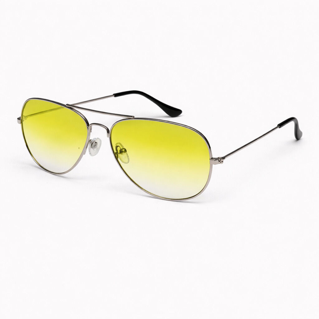 Yellow Gradient Lens Aviator Sunglasses