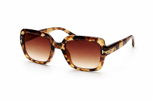 Tortoise Shell Square Sunglasses with Gradient Lenses