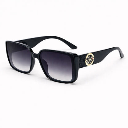 Black Gradient Lens Sunglasses with Gold Accent