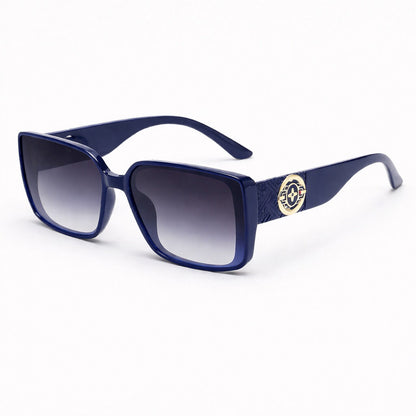 Black Gradient Lens Sunglasses with Gold Accent