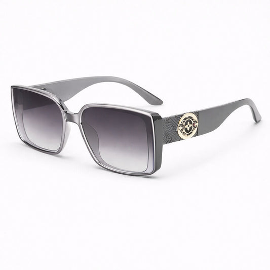 Black Gradient Lens Sunglasses with Gold Accent