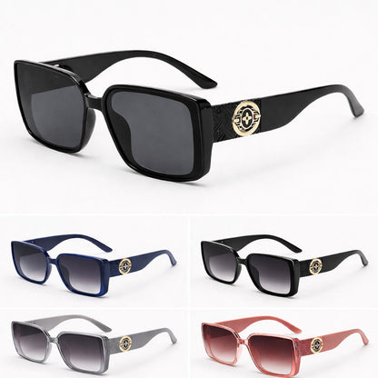 Black Gradient Lens Sunglasses with Gold Accent