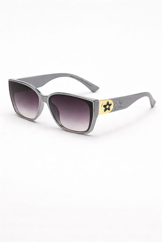 Black Gradient Lens Sunglasses with Gold Accent