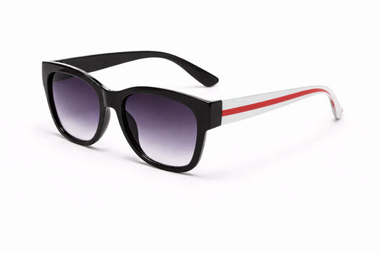 Black Gradient Lens Sunglasses with Gold Accent