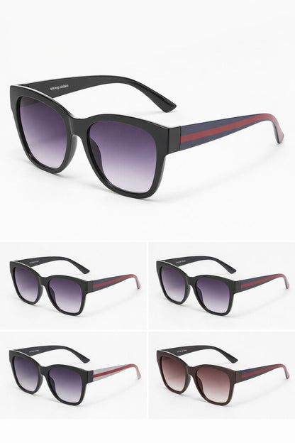 Black Gradient Lens Sunglasses with Gold Accent