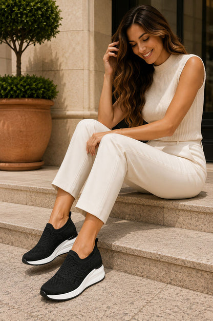Slip on Sock/Mesh BWHITE