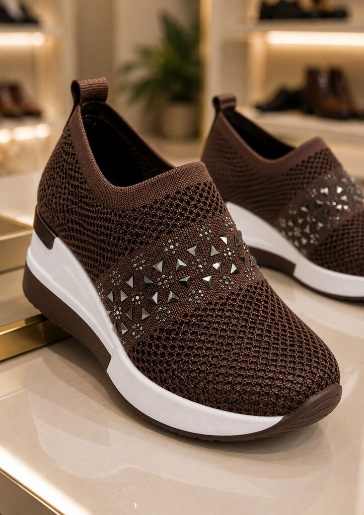 Slip on Sock/Mesh BROWN