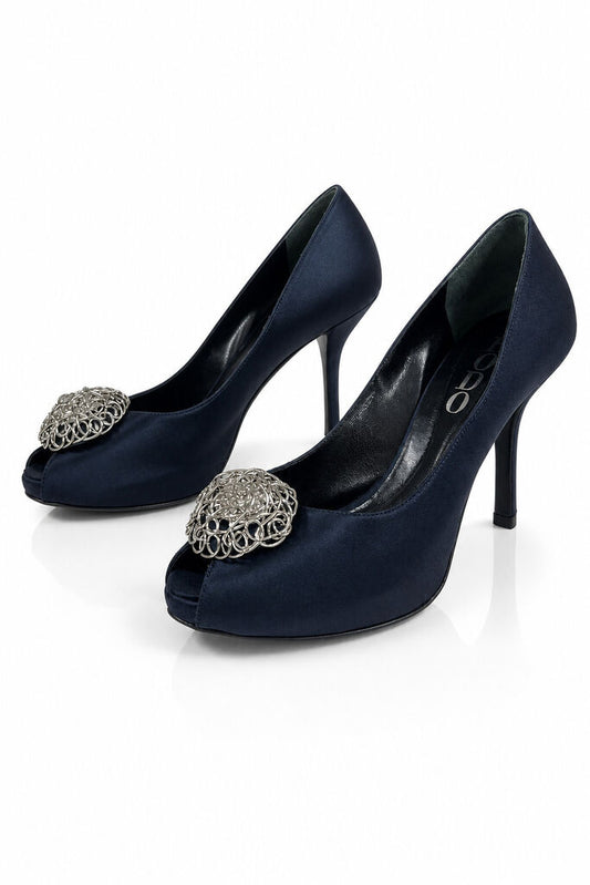 Shoes Satin Bleu