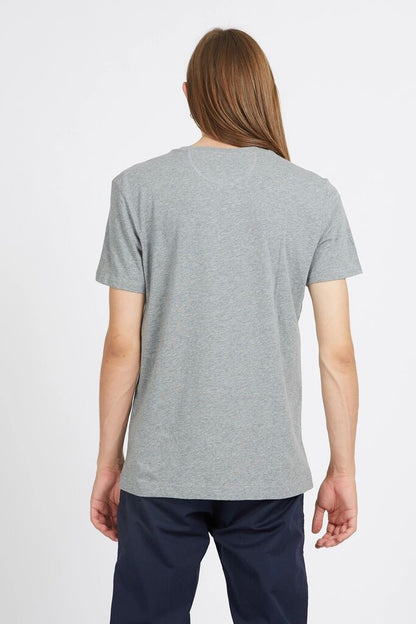 Gray Cotton Graphic T-Shirt with Bold Print
