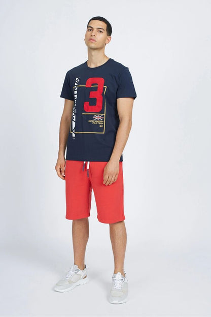 Navy Graphic Cotton T-Shirt with Bold Number Detail