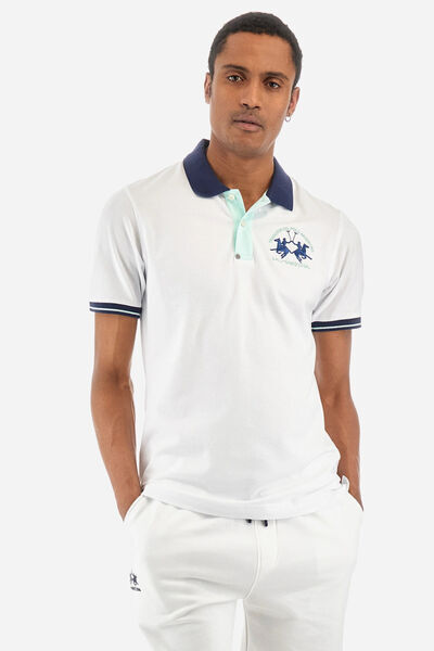 White Classic Polo Shirt with Embroidered Logo