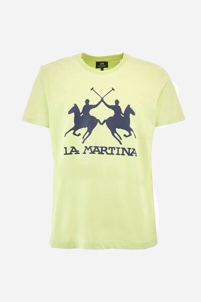 Lime Graphic Cotton T-Shirt with Polo Design