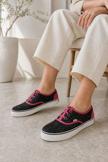 Shoes Glitter Ner/Fux