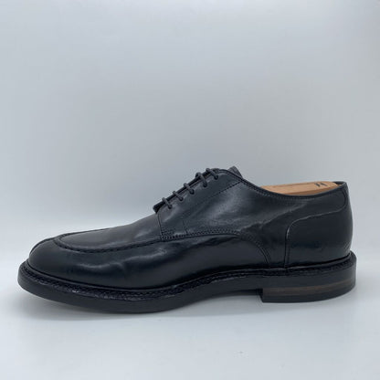 Black Leather Oxford Shoe with Stitched Detail