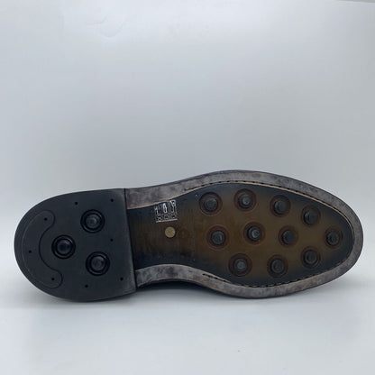 Black Leather Oxford Shoe with Stitched Detail