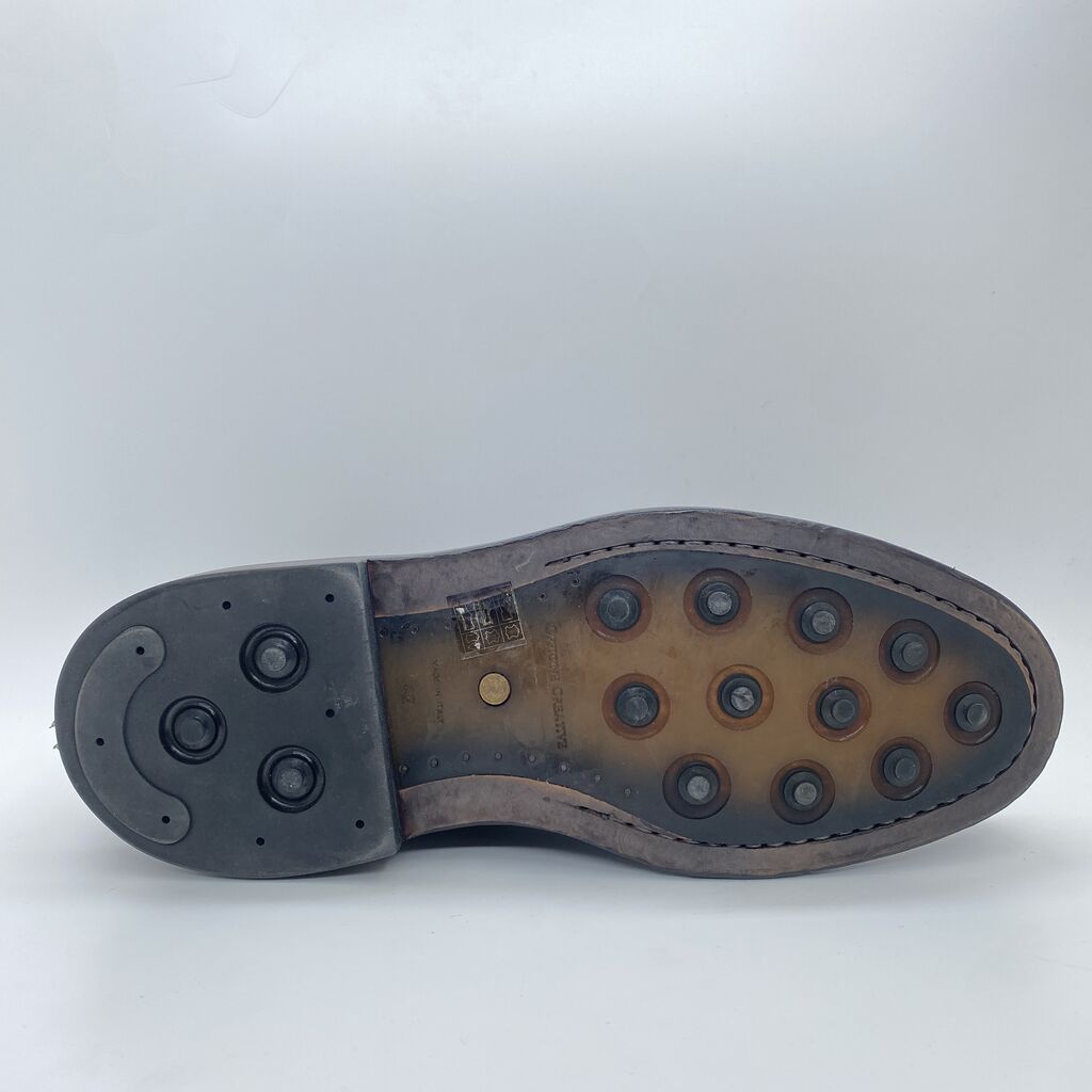 Black Leather Oxford Cap-Toe Shoe