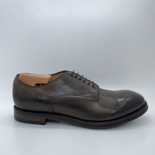 Brown Leather Derby Shoes with Classic Lace-Up