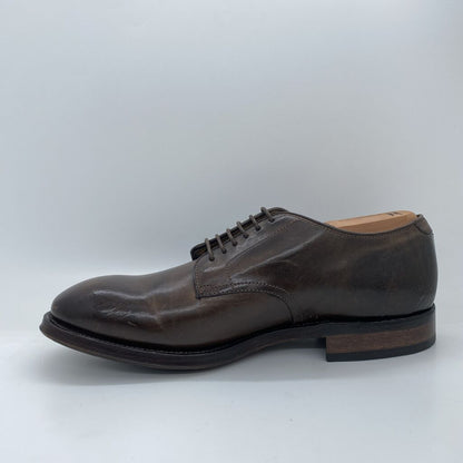 Brown Leather Derby Shoes with Classic Lace-Up