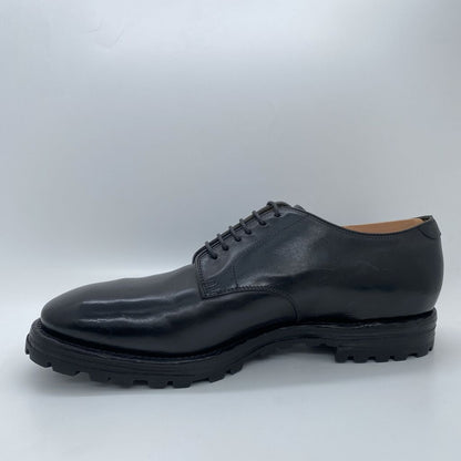 Black Leather Derby Shoes with Rugged Sole