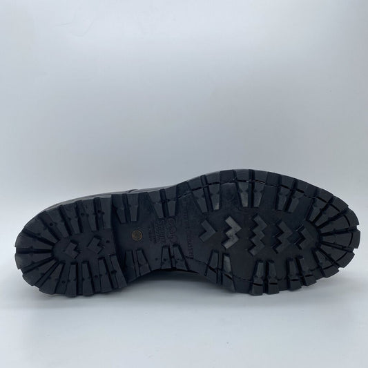 Black Leather Derby Shoes with Rugged Sole