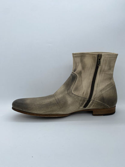 Taupe Distressed Ankle Boot with Sleek Silhouette