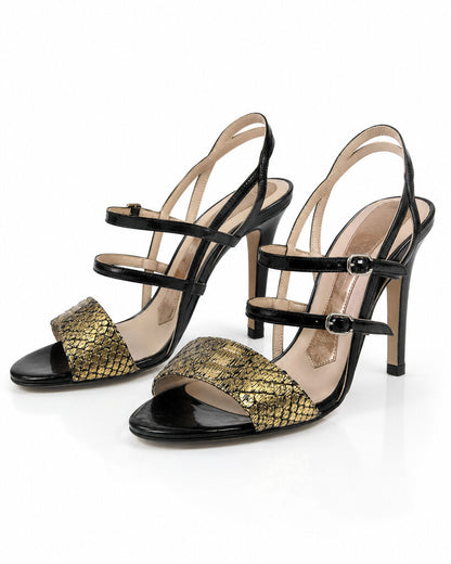Shoes Pitone Ner/Oro