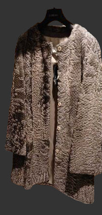 Textured Long Coat with Button Closure