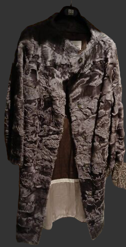 Gray Textured Coat with Button Closure