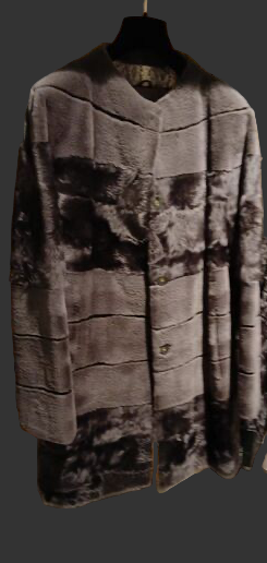 Gray Textured Coat with Button Closure