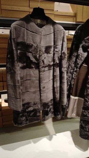 Gray Textured Coat with Button Closure